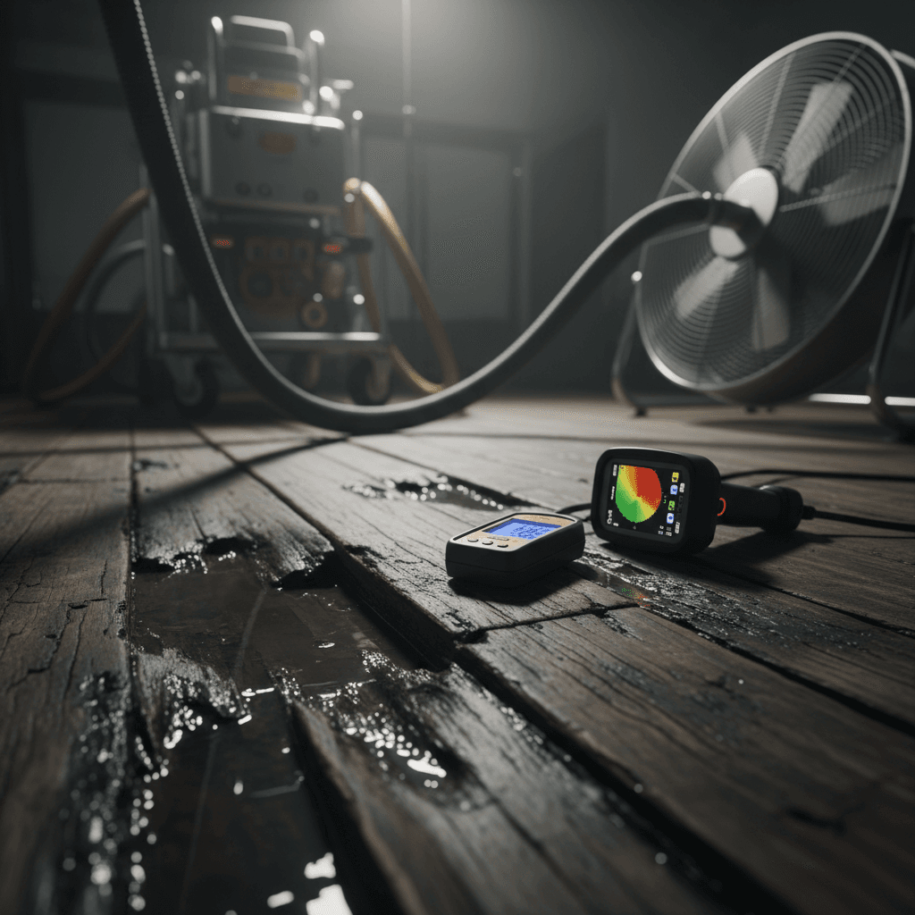 Wasserschadensanierung mit Extraktion und Dokumentation