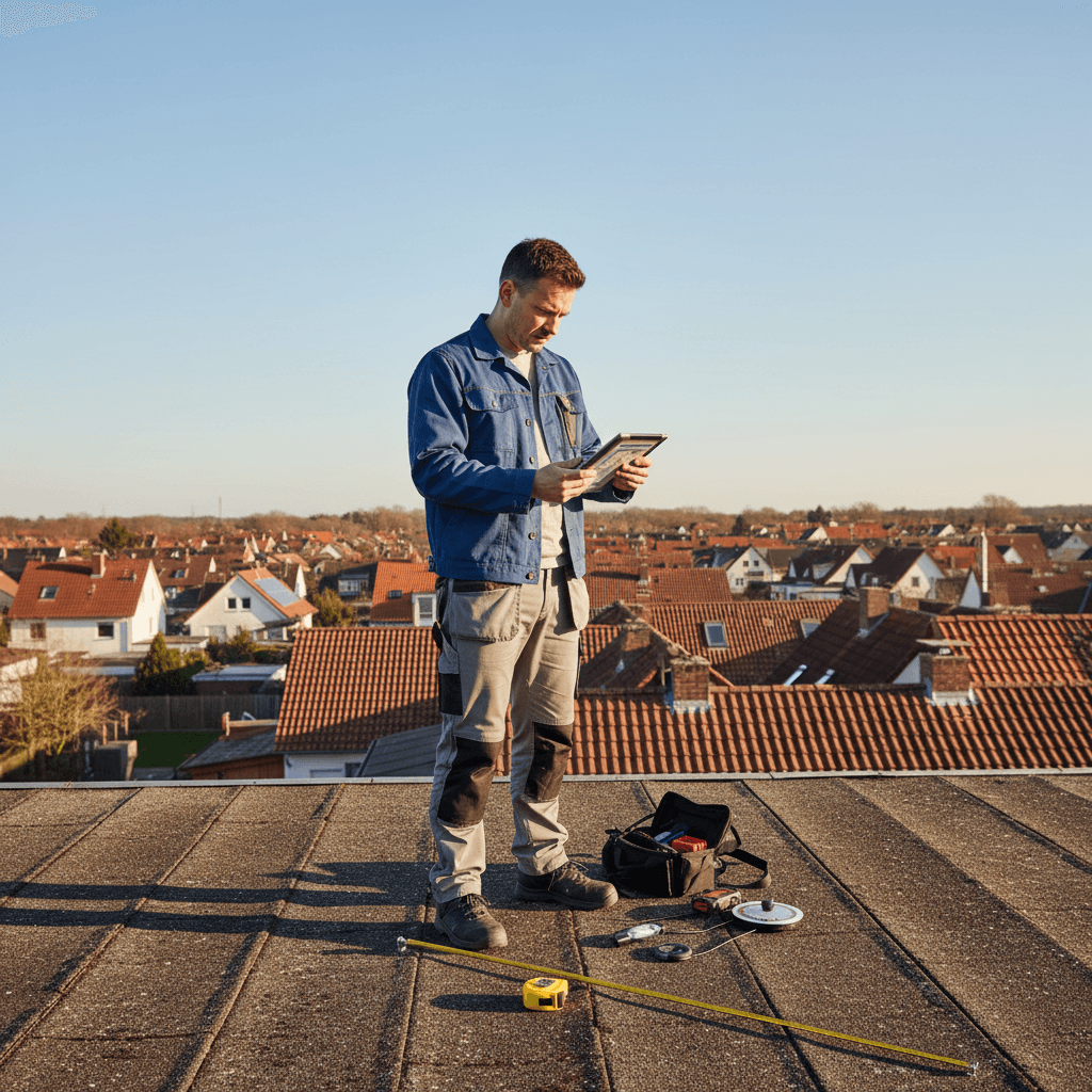Photovoltaik-Planung auf einem Dach in Bremen